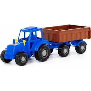 Игрушечный трактор Polesie Altaj с прицепом, модель 84750, синий
