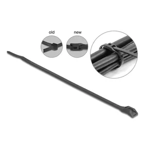 Atbrīvojams kabelis DeLOCK 19465 Poliamīds Melns 110mm 100 gab