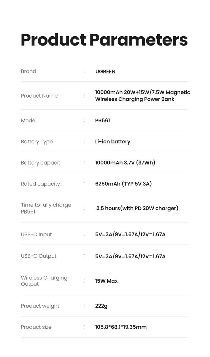 Power Bank Ugreen 25208 10000 mAh Photo 14