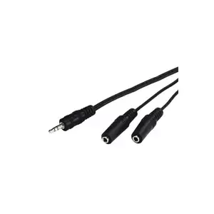 Audio kabelis Goobay AVK 317-020 0.2m 3.5mm 2 x 3.5mm Melns
