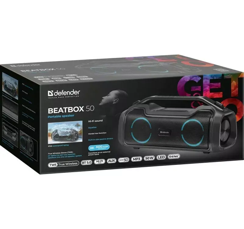 Portable Speaker DEFENDER BEATBOX 50, 65950 Photo 2
