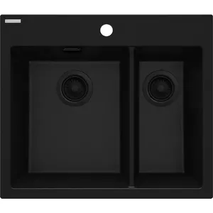 Granite 1.5-bowl sink Deante ZQE N503, scratch-resistant, durable