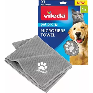 Microfibre Towel VILEDA 172651 for Cats and Dogs, Grey, 650×1000 mm, Polyamide