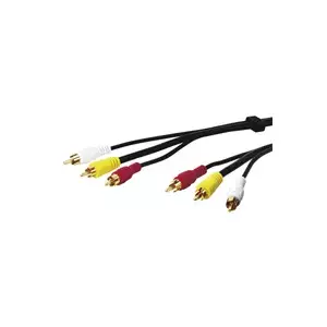 Composite video cable Goobay AVK 201-1500 15.0m 3 x RCA Black