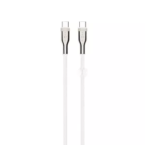 USB-C to USB-C braided cable FIXED FIXDB-CC2-WH 2 m, 100W power delivery, fixed (non-detachable)