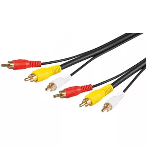 Composite Audio/Video RCA Cable WENTRONIC Goobay, 3x RCA to 3x RCA, RG59, 1.5 m, black