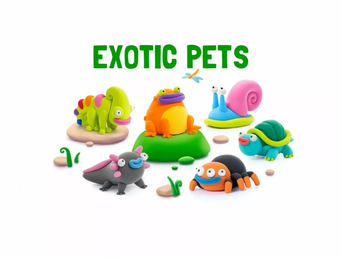 Plastic mass TMTOYS Hey Clay Exotic animals — 15 cans Photo 2