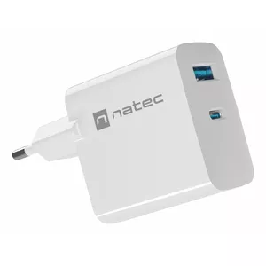 Зарядное устройство для мобильных устройств NATEC NUC-2144 65 Вт USB Type-C + USB-A, Quick Charge 3.0, USB‑PD 3.0, 110–240 В