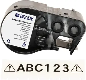 Label material for Brady BMP41/BMP51/M511 printers, MPN M4C-1000-595-CL-BK