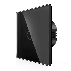 One-gang touch switch Spring model 0713239860375, glass black finish