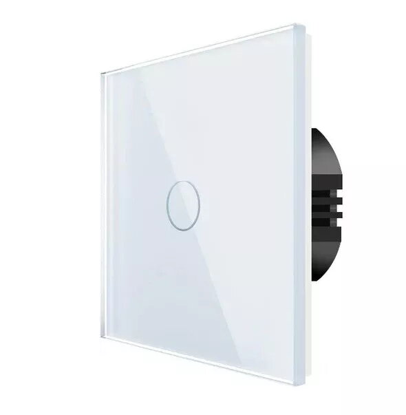 Skārienuztvēraislēdzis Spring One Gang Glass White