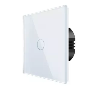 Touch switch Spring One Gang Glass White – capacitive touch wall switch, single gang, glass finish