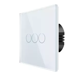 Touch Wall Switch Spring 3-Gang Glass White — Model 0713239861679