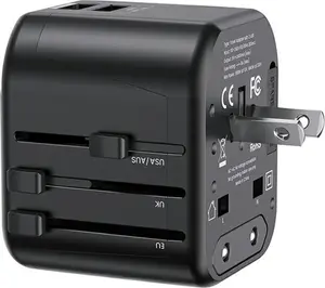 Зарядное устройство usams T55 сетевой адаптер 2xUSB 12W 4в1 US/AU/EU/UK черный (CC173TC01)