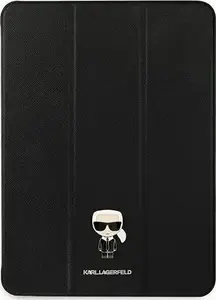 Book Cover for iPad 11" Pro 2021, Karl Lagerfeld KLFC11OKMK, black Saffiano with Karl Iconic detail