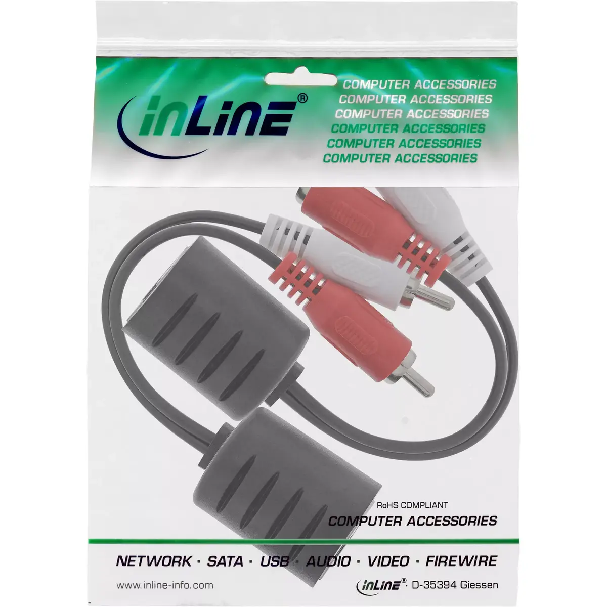 InLine RCA Audio over LAN Ethernet RJ45 Cable 89001 Photo 3