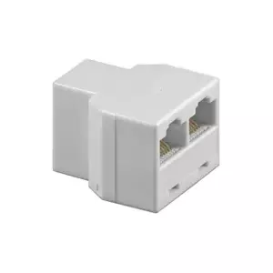 Goobay RJ-45 Adapter with 1x RJ-45 to 2x RJ-45 Female Connectors White
