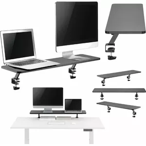 Зажимной держатель для ноутбука Mozos Clamp Dual Riser черный регулировка высоты легкий