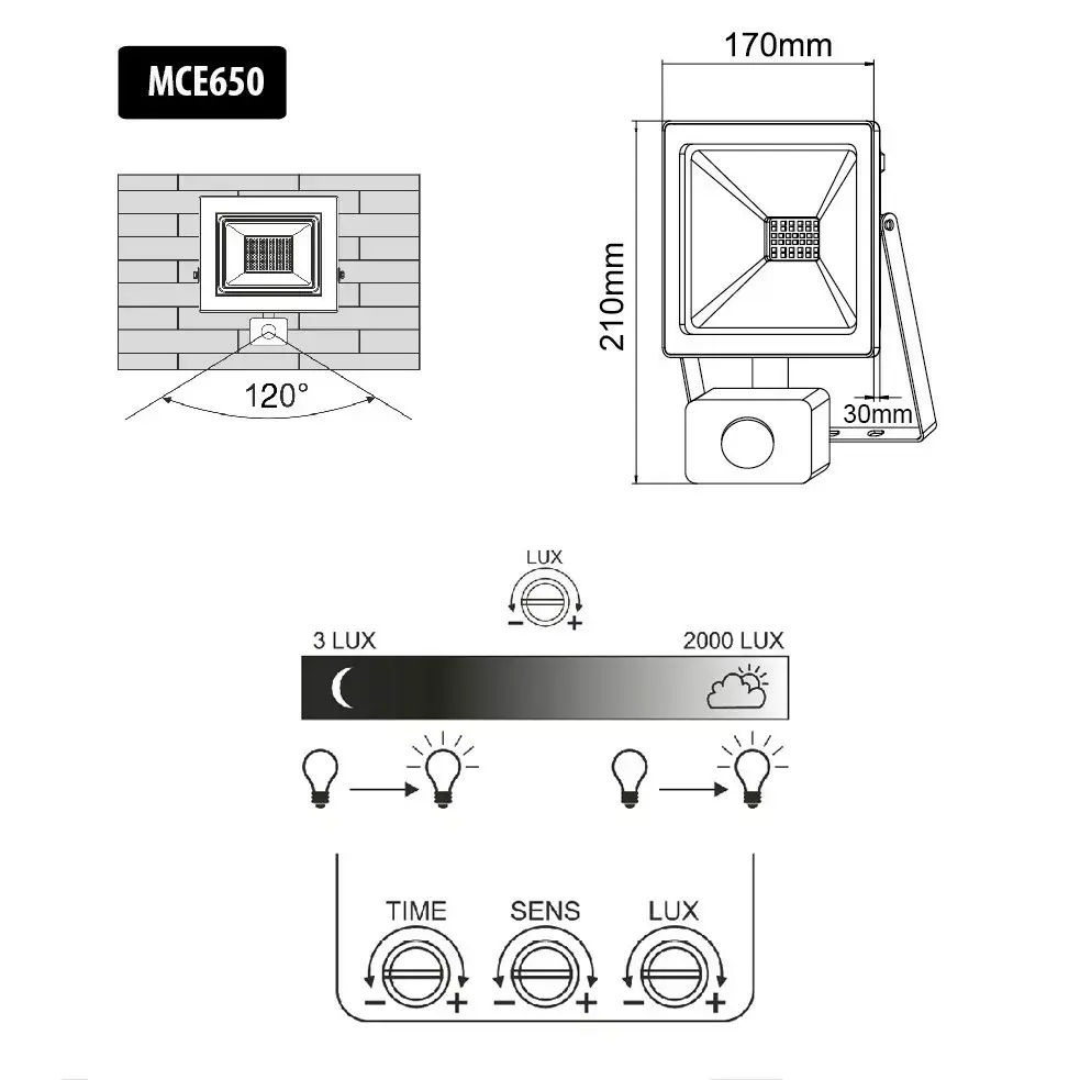 Halogen floodlight MACLEAN MCE650CW 50W Photo 8