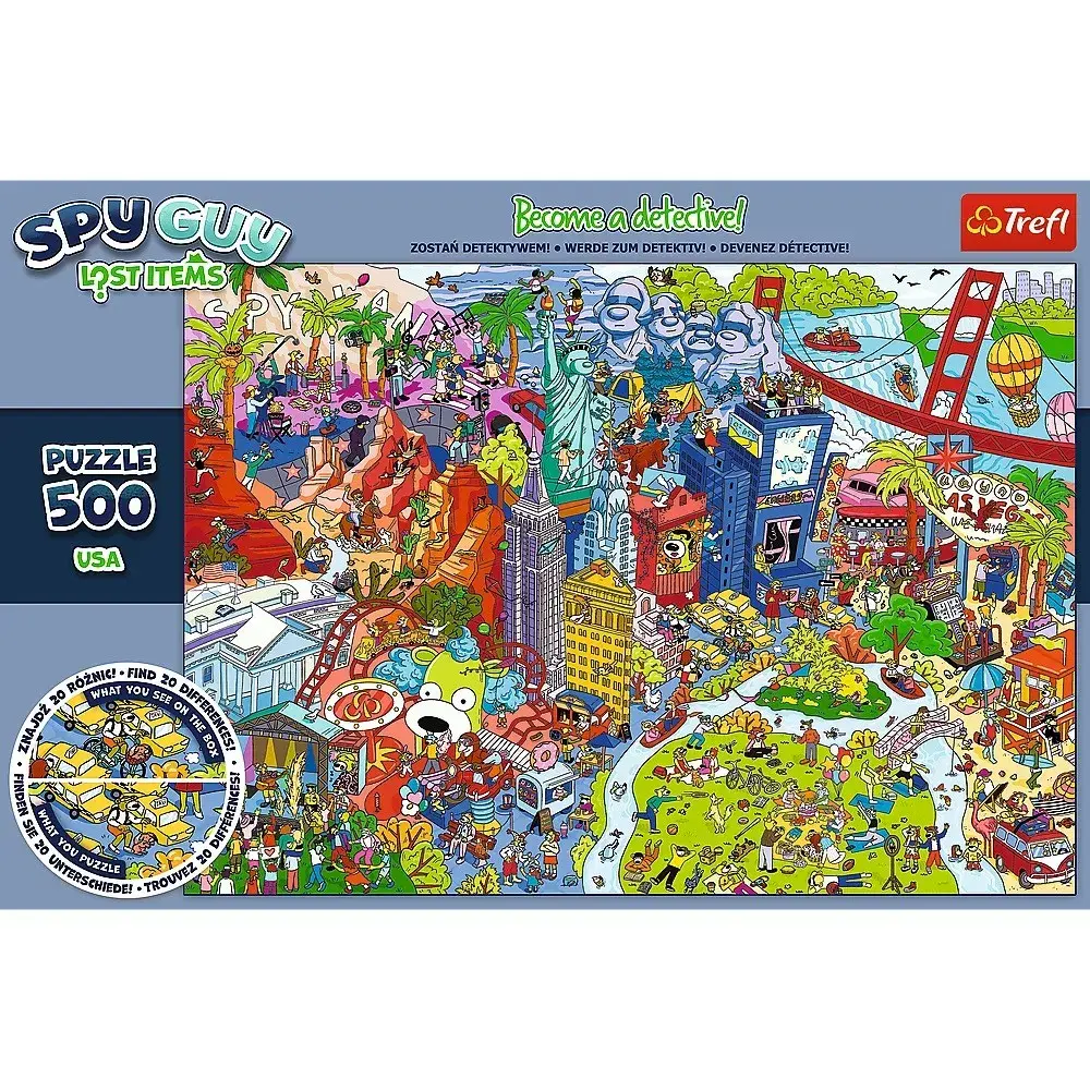 Пазл TREFL Spy Guy Lost Items USA — 500 деталей Photo 3