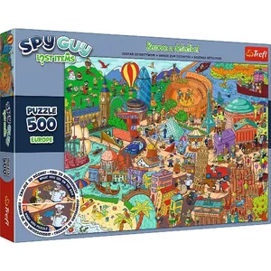 Пазл TREFL Spy Guy «Lost Items Europe» — 500 деталей, иллюстрированная карта