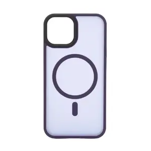 Гибридный чехол Evelatus для iPhone 14 с MagSafe — жесткая задняя панель (PC), мягкий бампер (TPU), глубокий фиолетовый