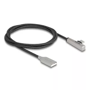 DeLOCK USB 2.0 Cable Type-A male to Type-C male angled 60W 1m
