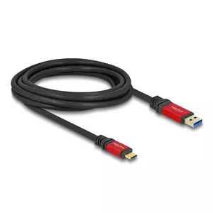USB Cable DeLOCK 80619 Type-A to Type-C 10 Gbps 3m Red Metal