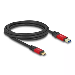 USB Kabelis DeLOCK 80618 10 Gbps Type-A uz Type-C 2m Sarkanā Metāla