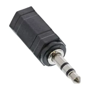 InLine Audio Adapteris 2.5mm ligzda / 3.5mm kontaktdakša stereo ar niķelētiem kontaktiem melns