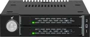 M.2 korpuss RAIDSONIC MB834MK-B V2 — ārējais M.2 NVMe/SATA slots, melns, alumīnijs