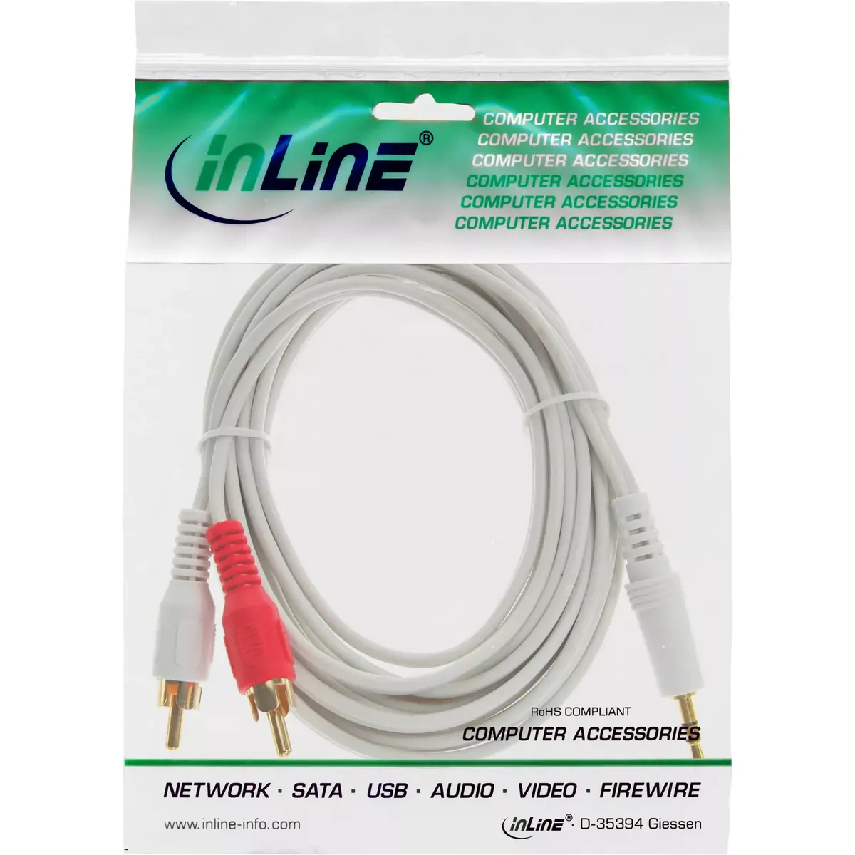 InLine 2x RCA kabelis vīriešu / 3.5mm vīriešu Photo 2