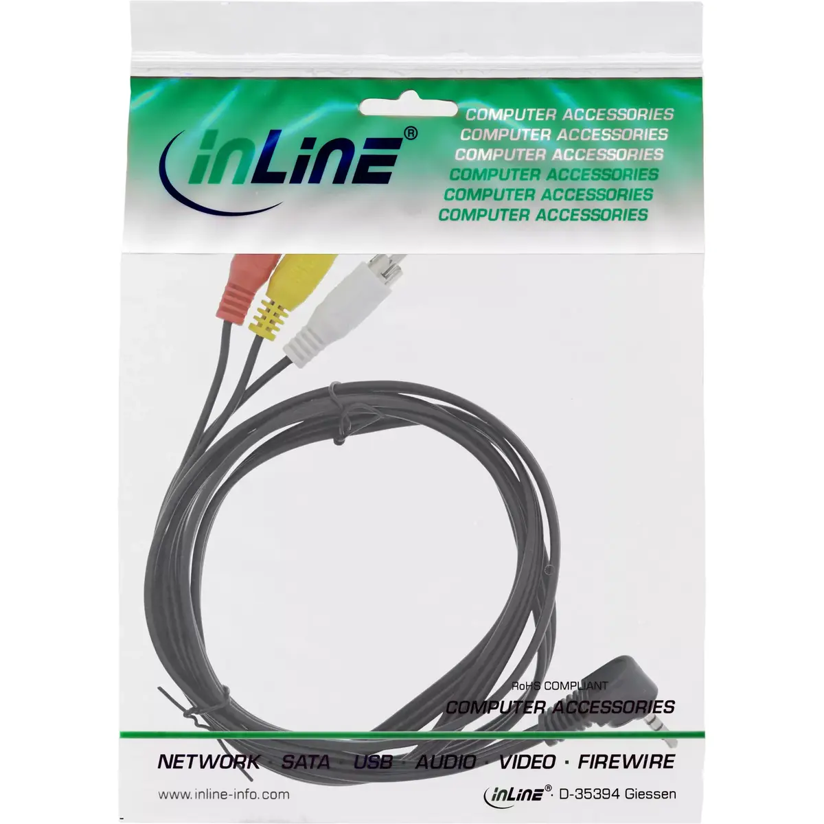 InLine Audio/Video Cable 3.5mm 4 Pin male / 3x RCA Photo 2