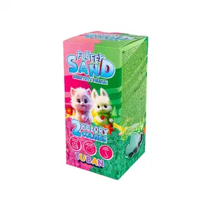 Radošais komplekts TUBAN Fluffy smiltis — rozā un zaļā, 2 × 70 g