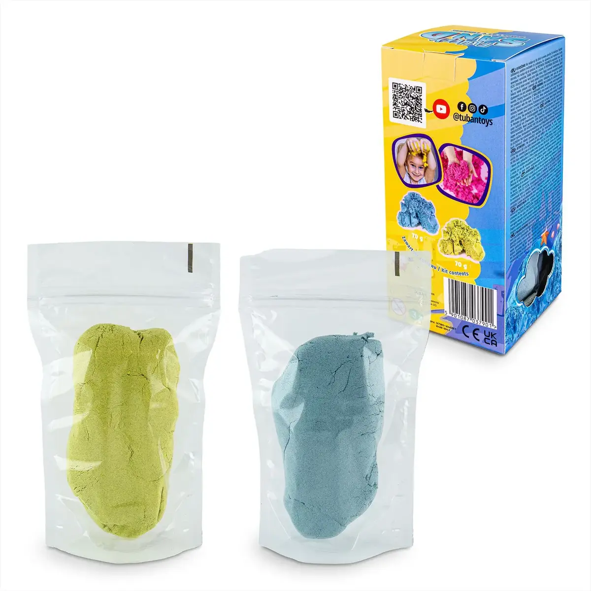 TUBAN Tuban SET FLUFFY SAND – синий и жёлтый, 2×70 г Photo 2