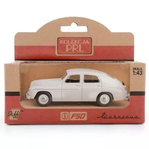 Механическая игрушечная машина Daffi Vehicle PRL WARSAW M20 белая K-592, металлическая конструкция