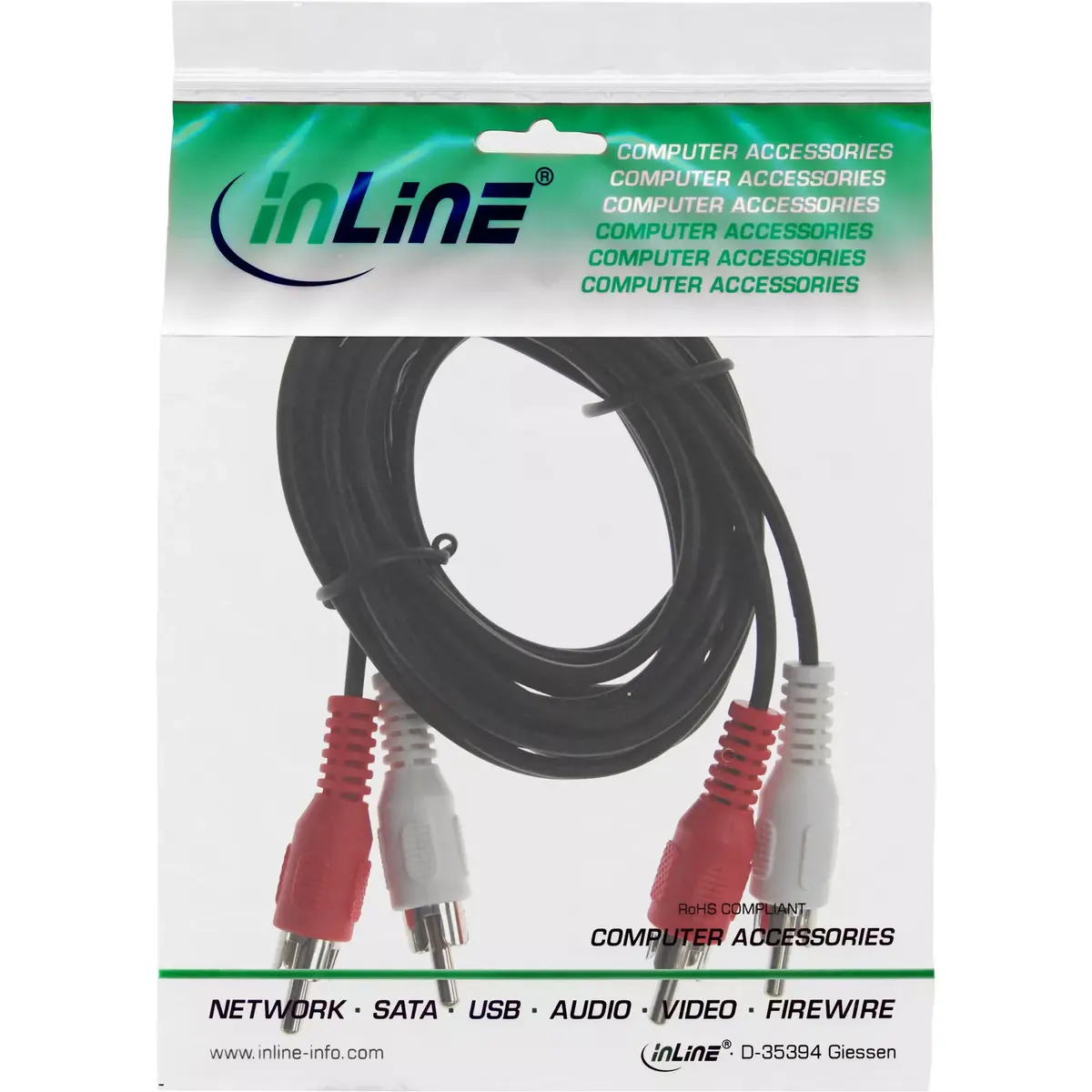 InLine audio kabelis 2x RCA M/M 10m Photo 2