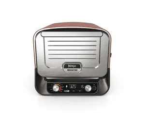 Ninja Woodfire OO101EU Outdoor Barbecue Grill 2400 W Electric and Charcoal Grate and Griddle Black Red Silver