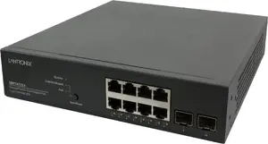Управляемый PoE+ коммутатор Lantronix SM8TAT2SA-EU, 8 гигабитных портов, 2 комбинированных SFP/RJ45 100/1000