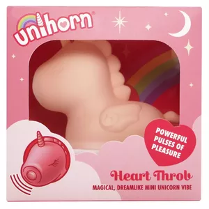 Мягкая плюшевая игрушка Unihorn Heart Throb 07012700000 — маленький перезаряжаемый силиконовый вибратор-единорог 9×9×4 см