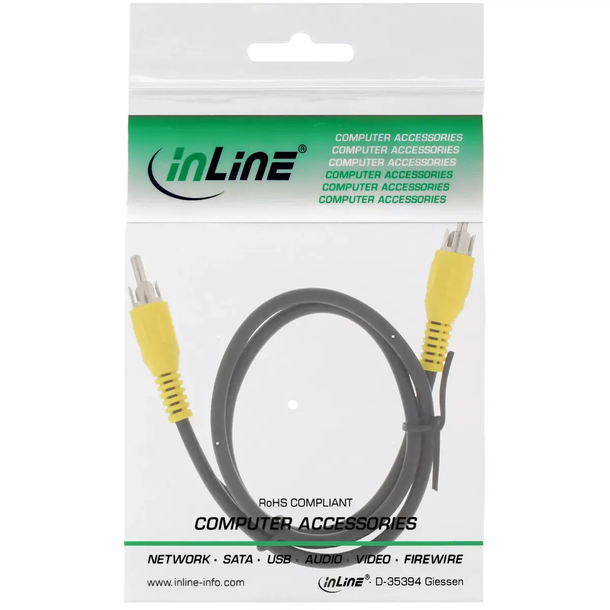 InLine video kabelis 1x RCA M/M 89937D Photo 2