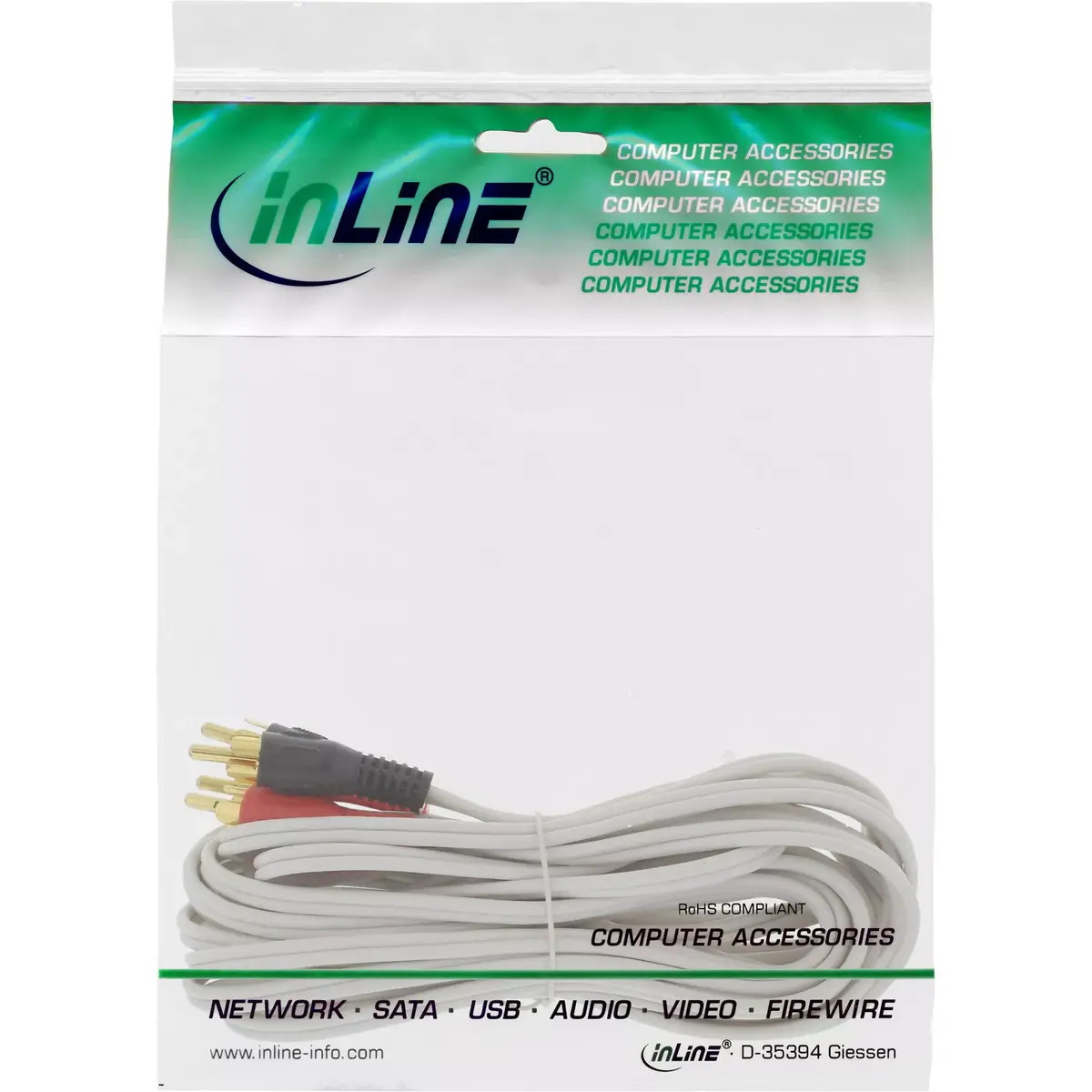 Audio Cable InLine 2x RCA male to male Photo 2