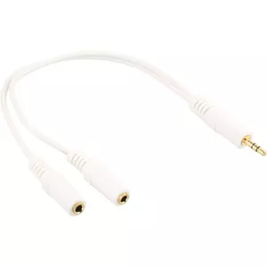 InLine Stereo Y cable 3.5mm M to 2 x 3.5mm F white/golden 0.1m