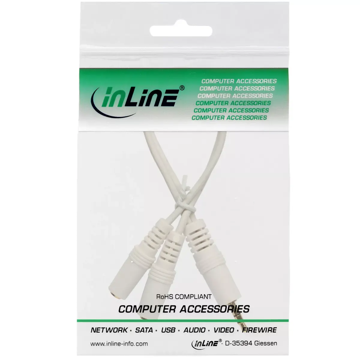 InLine Stereo Y cable 3.5mm M to 2 x 3.5mm F Photo 2