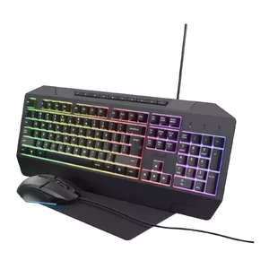 Игровая клавиатура и мышь Trust GXT 791 QWERTZ немецкая черная проводная USB RGB