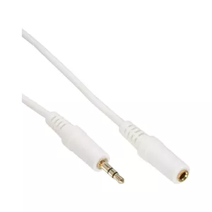 InLine Audio Cable 3.5mm M/F Stereo white/gold 5m