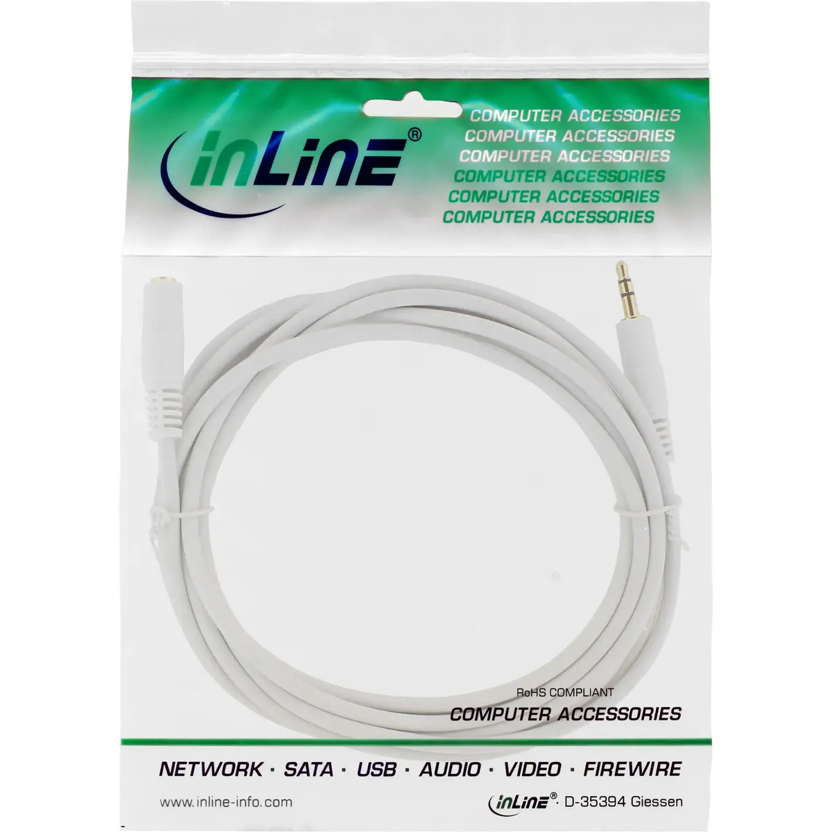 InLine audio kabelis 3.5mm M/F 10m balts Photo 2