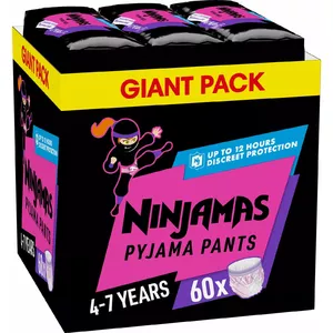 Pieluszki Pampers NINJAMAS MB PANTS 7-XXLARGE 60 GIRL