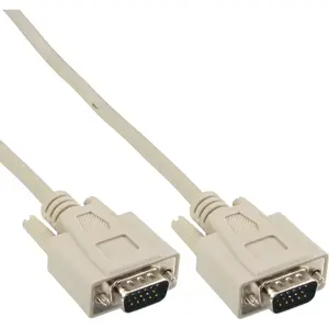 VGA kabelis 15HD male / male bēšs 3m InLine 17712A