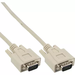 VGA kabelis 15 Pin HD male / male bēšs 1m InLine 17712C